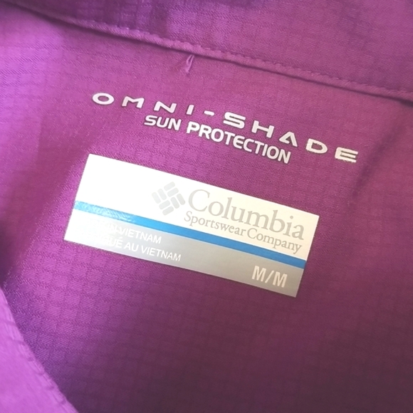 Columbia Omni Shield Purple Button Front Shirt - Picture 6 of 8